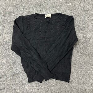 Objectives Sweater Womens Size S Black Wool Blend Beaded Crewneck Vintage